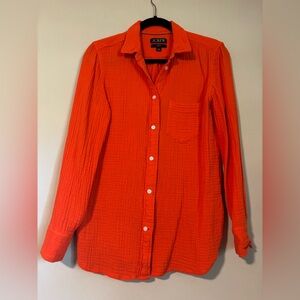 J. CREW - Vibrant Orange Classic Shirt - size 4